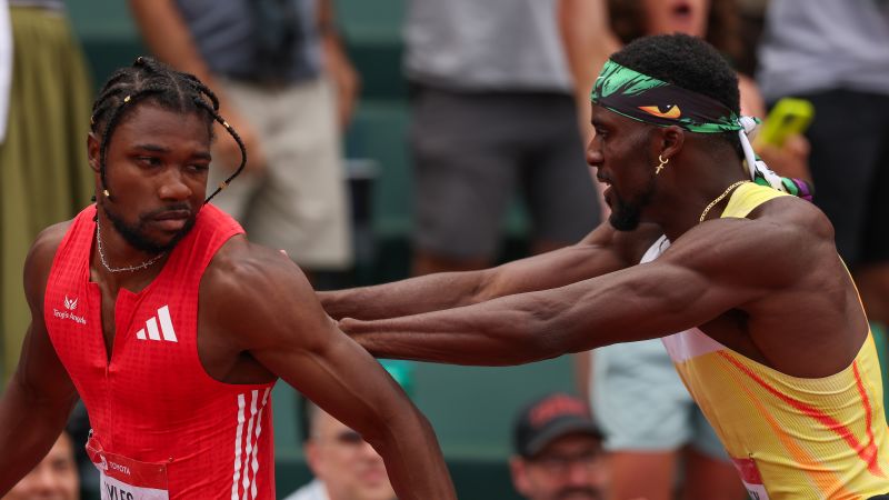 Intense Exchange Between Sprinters at USA Track and Field Championships
