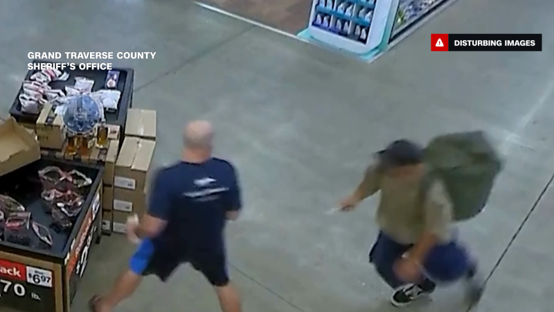 Supermarket Knife Attack Caught on Video