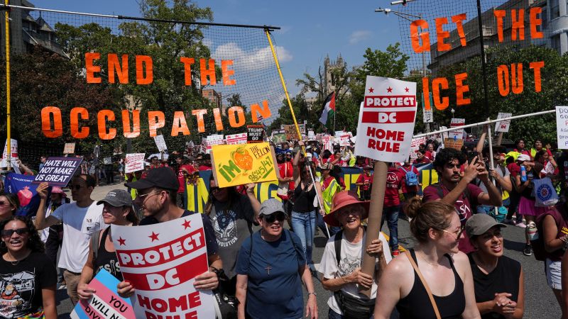 Protesters Rally Against Federal Intervention in DC Law Enforcement