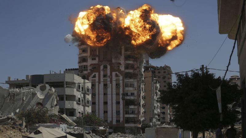 Israeli Military Conducts Airstrikes on Gaza City High-Rises