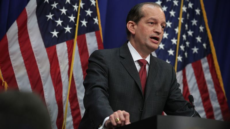 Former US Attorney Alexander Acosta to Testify Before House Oversight Committee on Epstein Case
